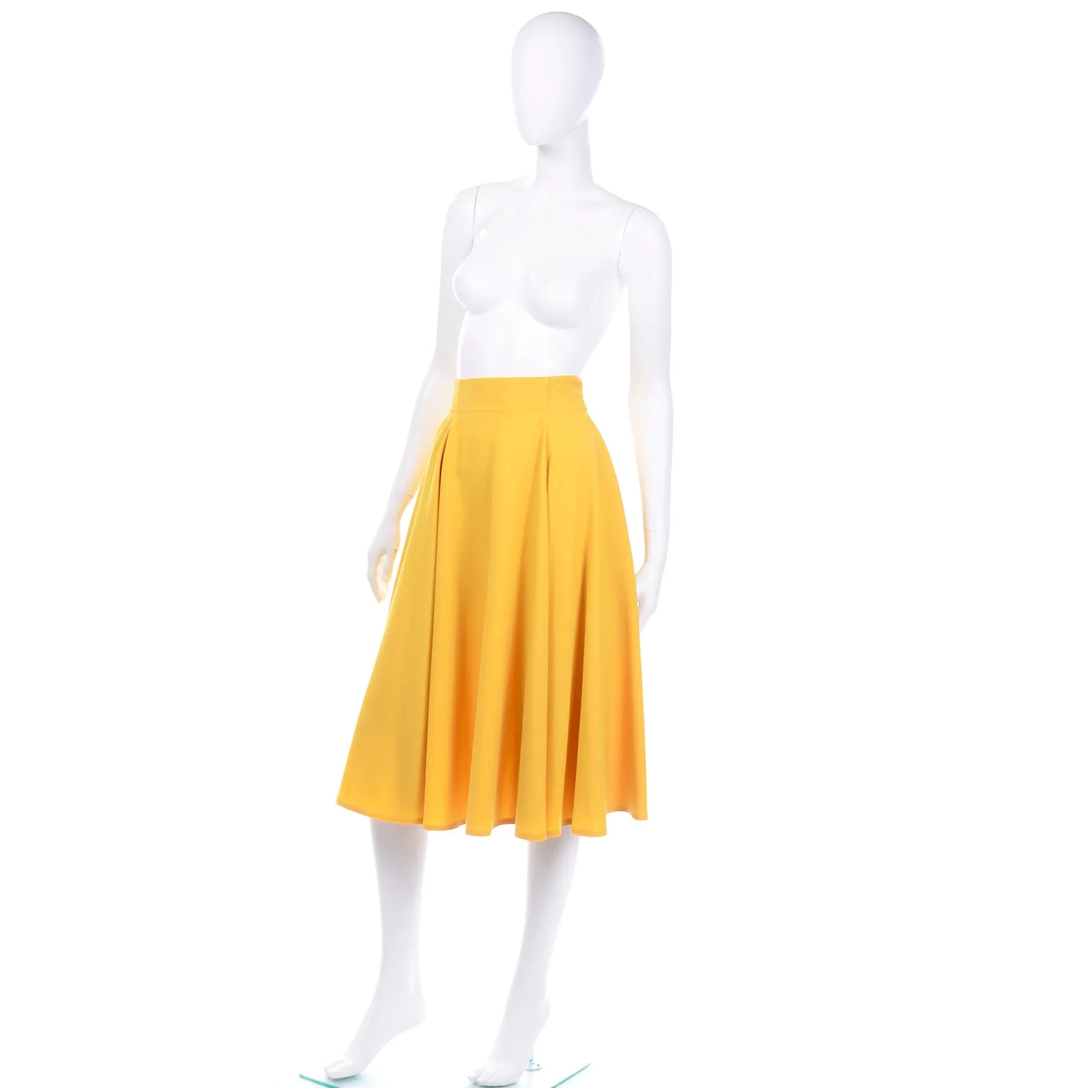 Vintage Calvin Klein Mustard Yellow Full Skirt