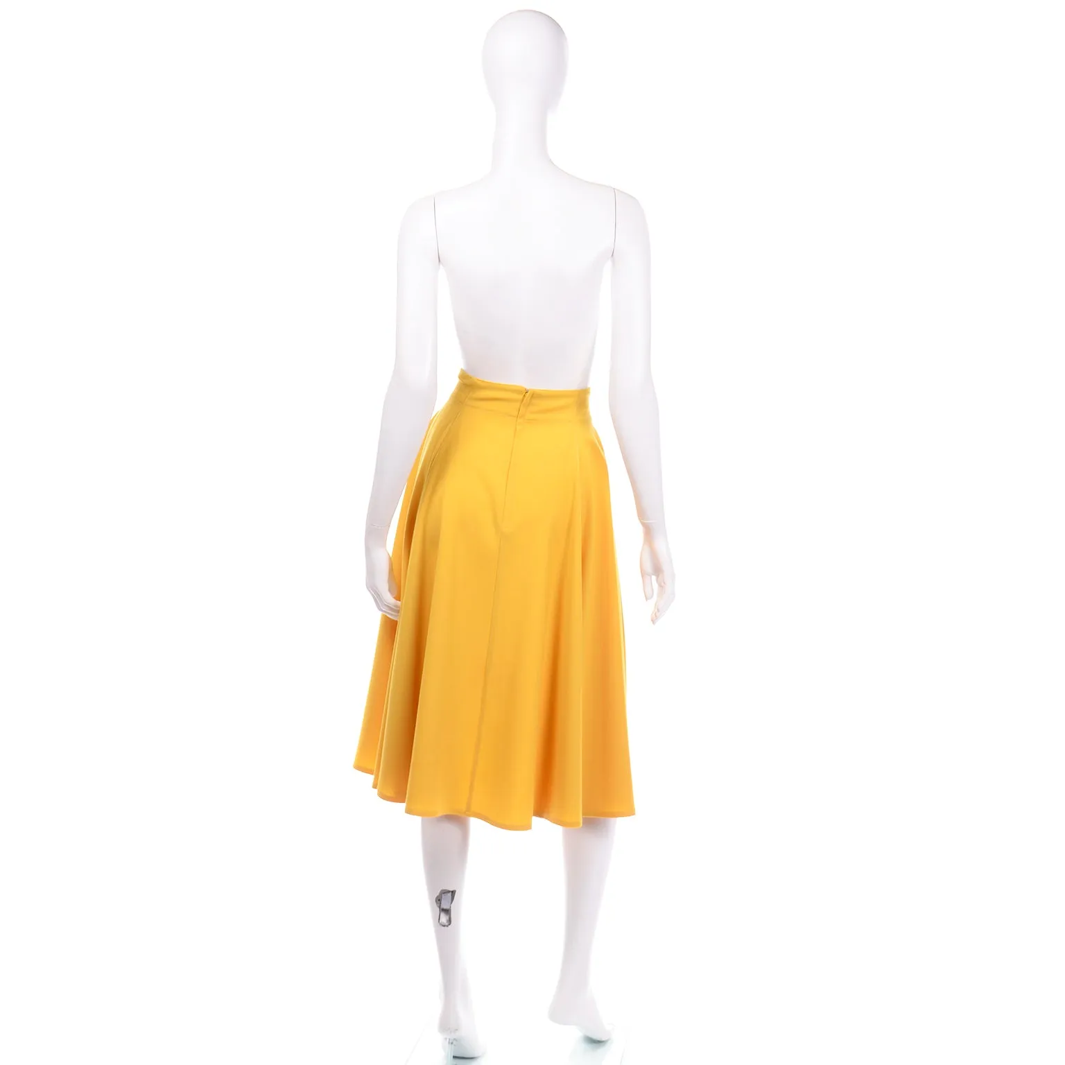 Vintage Calvin Klein Mustard Yellow Full Skirt