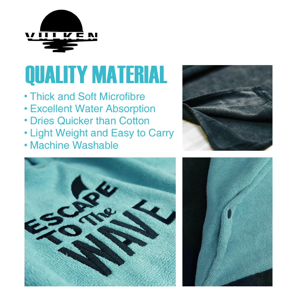 VULKEN Hooded Beach Towel L/XL