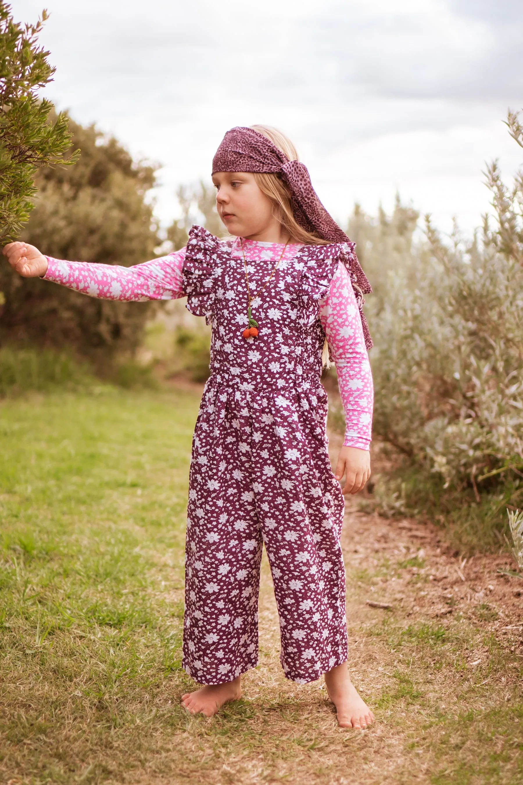 Wilde Jumpsuit London Flowers Boysenberry