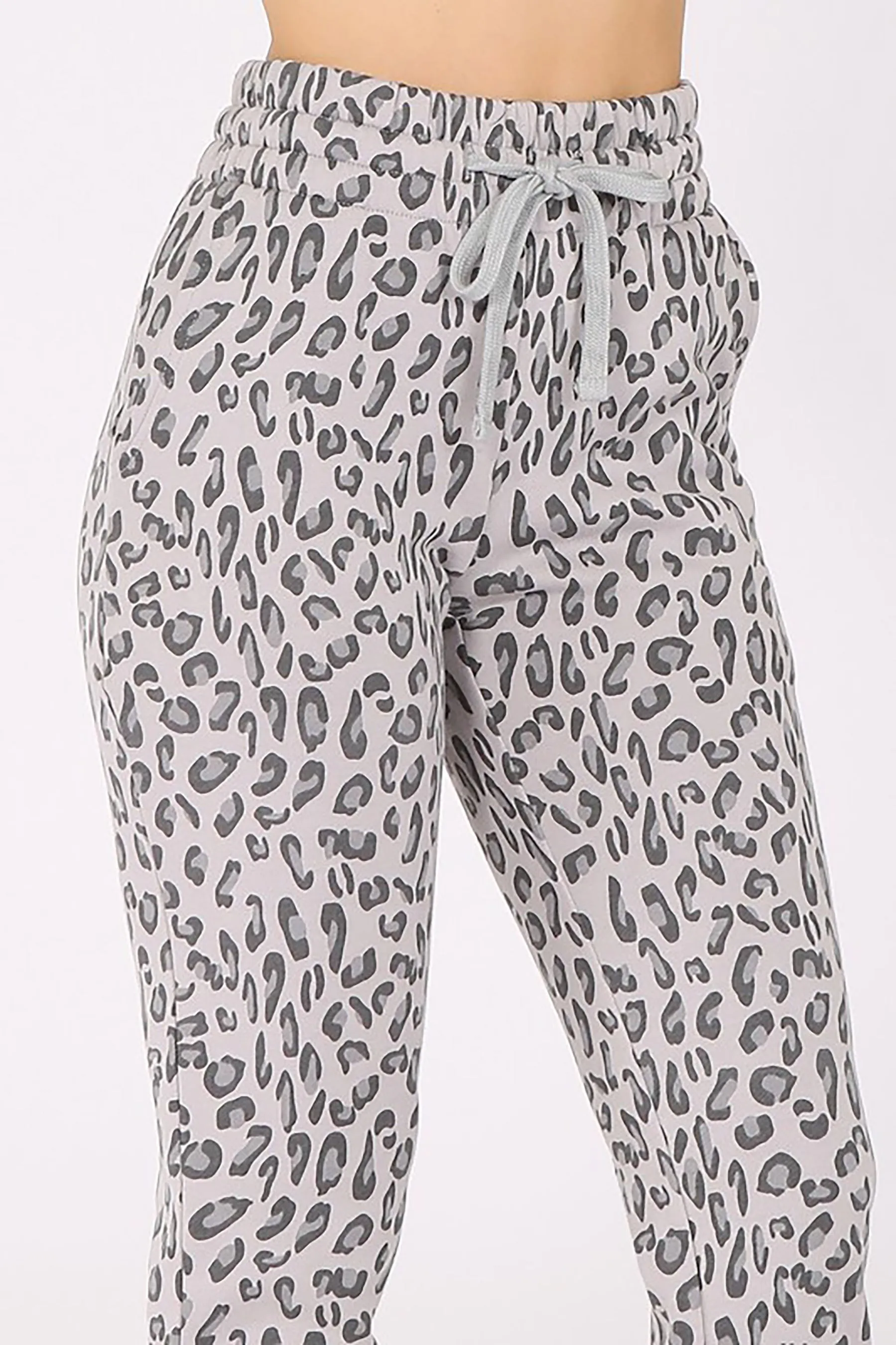 Women's High Waist Animal Print Fleece Sweatpants