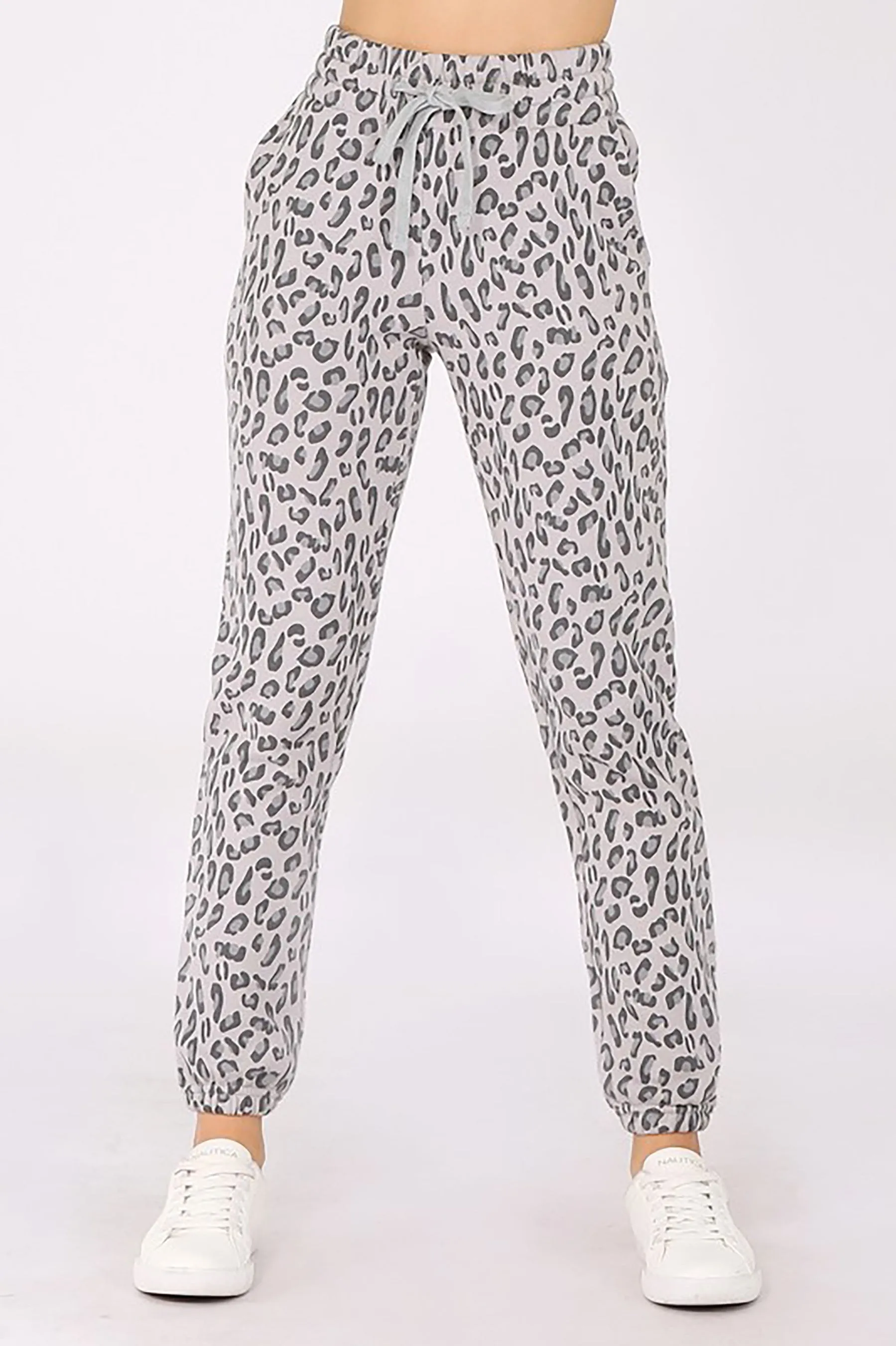 Women's High Waist Animal Print Fleece Sweatpants