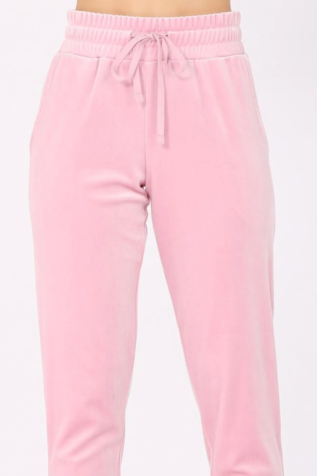 Women's Plus Size Velour Jogger Sweatpants with Pockets