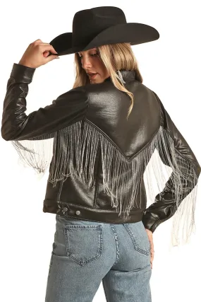 Women's Rock & Roll Cowgirl Sherpa Lined Jacket #BW92D03028