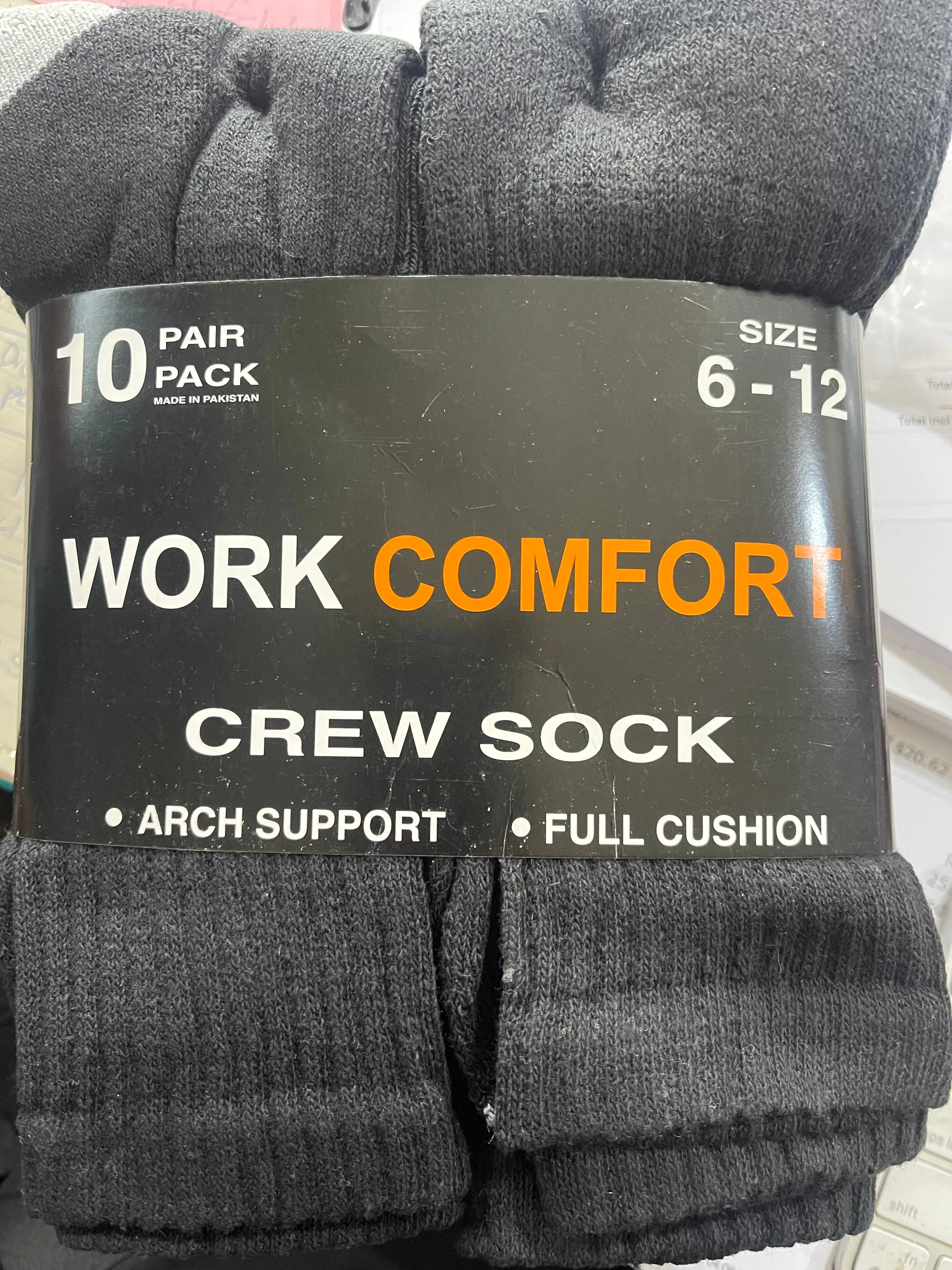 Work Comfort 10 pair pack of work socks size 6-12